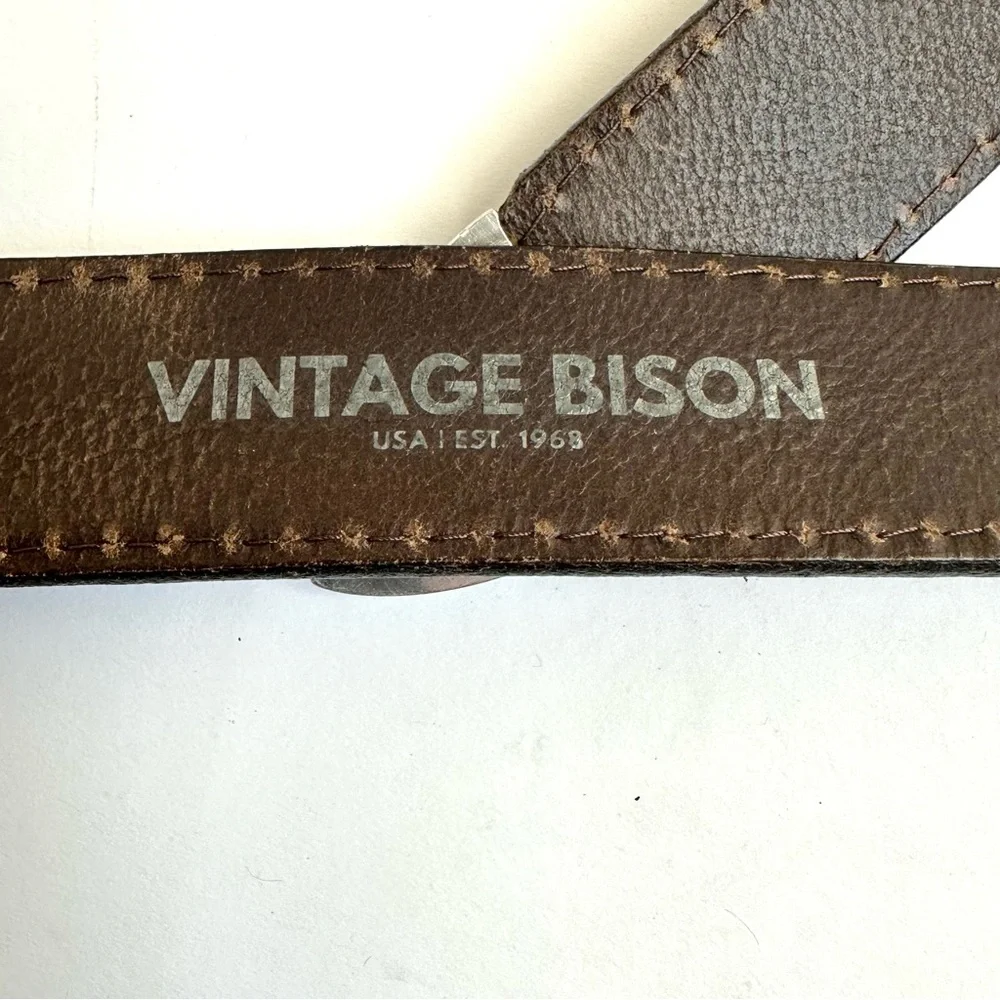 Vintage Bison Wild Bill Belt in Brown Peanut 42